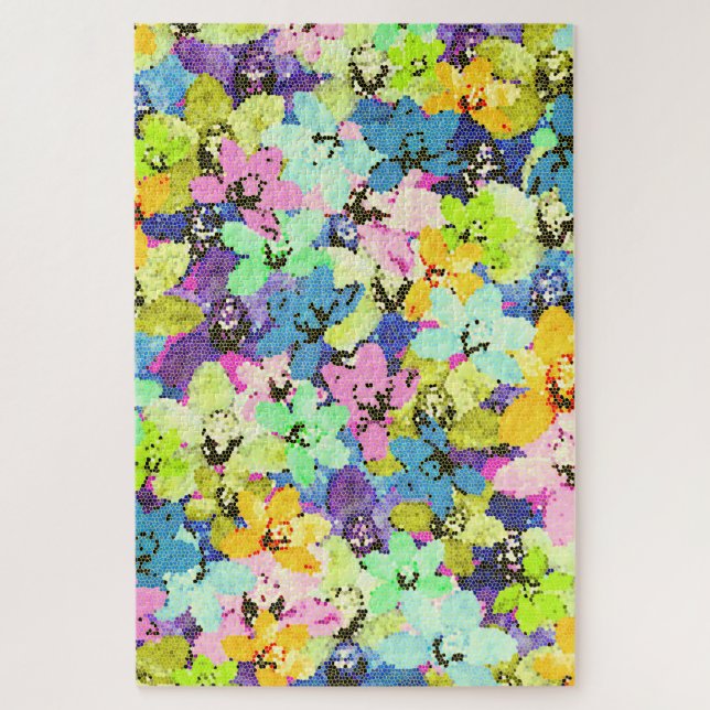Mosaic Orchids Water Color, Jigsaw Puzzle (Vertical)