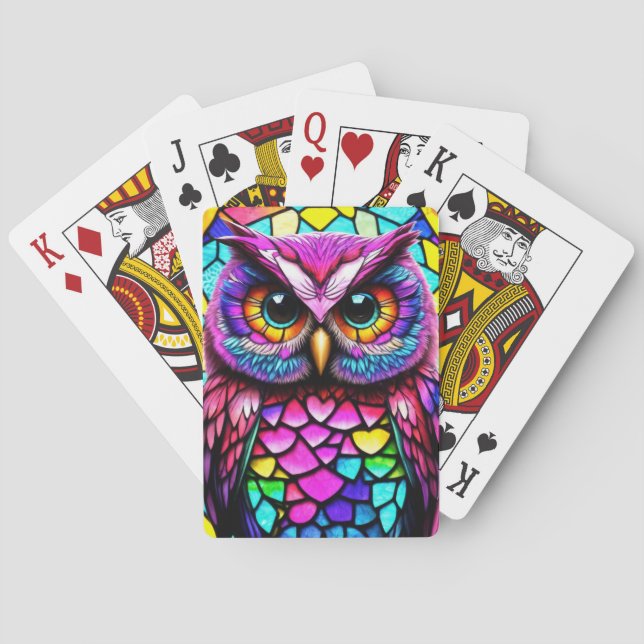Mosaic owl playing cards (Back)