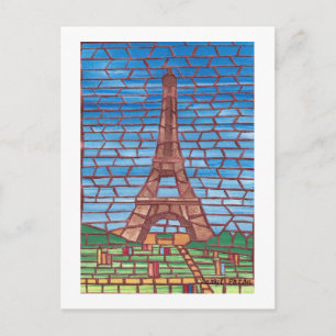 Mosaic Painting of Eiffel Tower Postcards