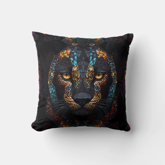 Mosaic Panther Art Cushion (Front)