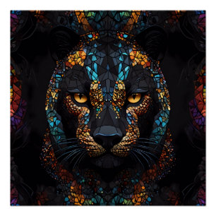 Mosaic Panther Art Poster