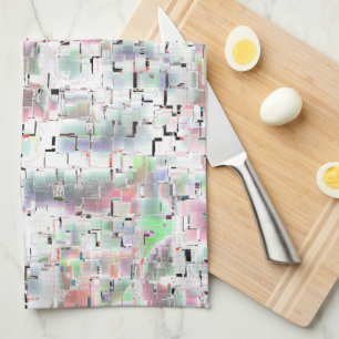Mosaic paper in soft to opaque colours, and drizzl tea towel