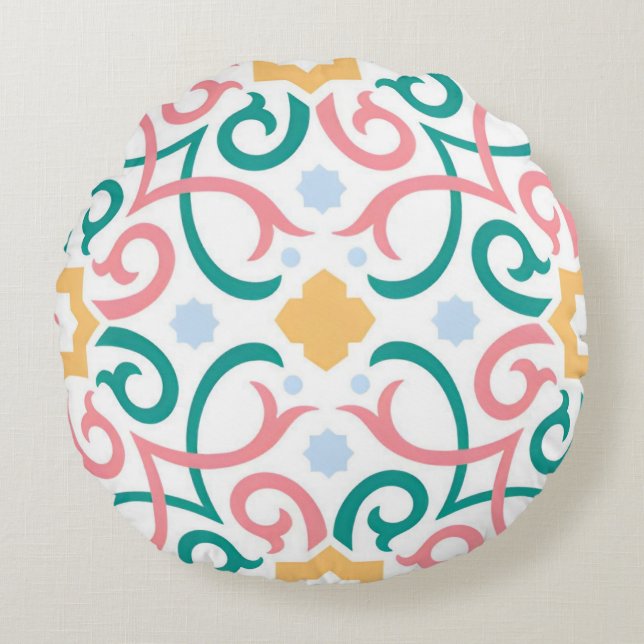 Mosaic/pastel/spring  round cushion (Front)