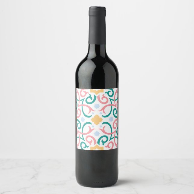 Mosaic/pastel/spring Wine Label (Front)