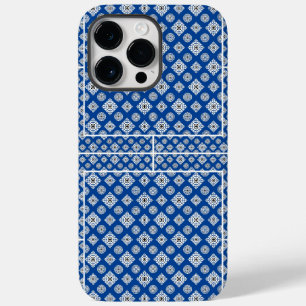 Mosaic Pattern 02.BW.b Blue BG Case-Mate iPhone 14 Pro Max Case