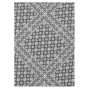 Mosaic Pattern 02.BW DGrey BG Tablecloth