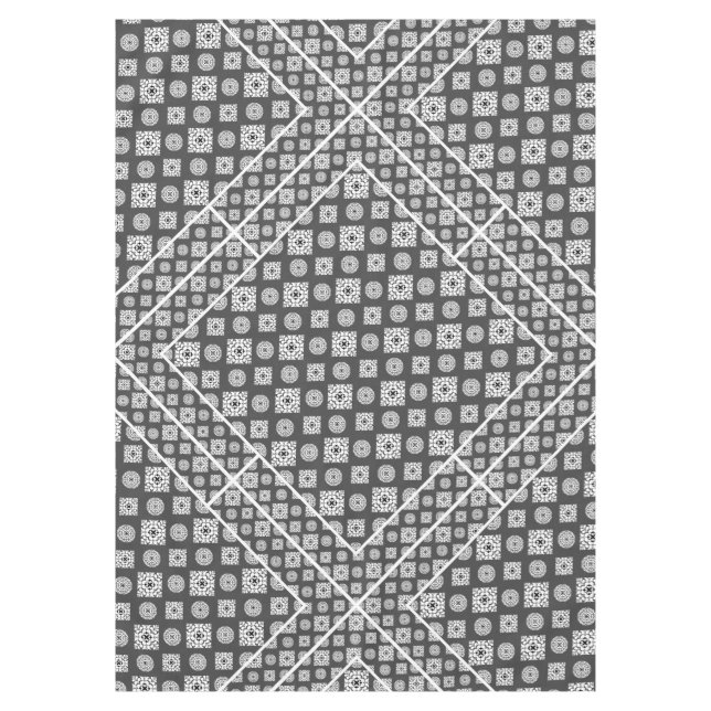 Mosaic Pattern 02.BW DGrey BG Tablecloth (Front)