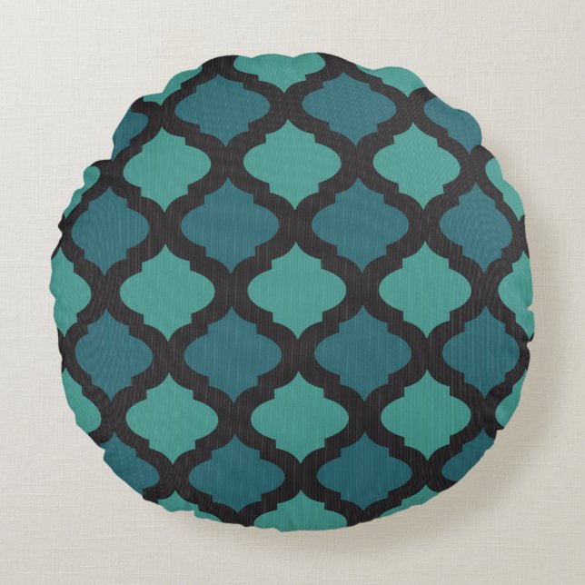 Mosaic pattern in arab style round cushion (Front)
