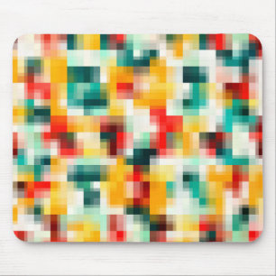 Mosaic Pattern - Red Green Yellow White Mouse Mat