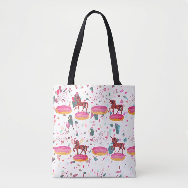 Mosaic Pattern Unicorns Art Tote Bag (Front)