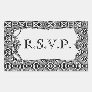 Mosaic pattern (White) (Wedding) Rectangular Sticker