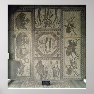Mosaic pavement from the Roman villa at Low Poster