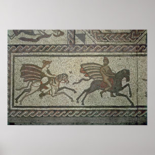 Mosaic pavement from the Roman villa at Low Poster