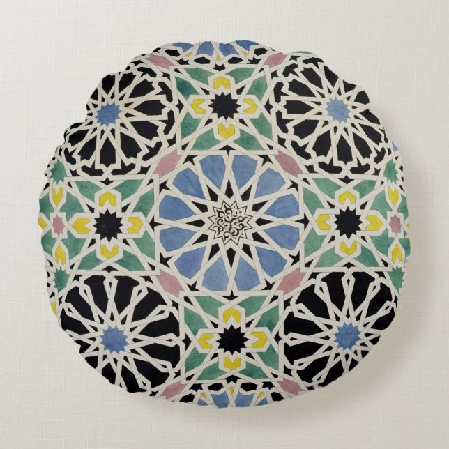 Mosaic Pavement in the Alhambra, from 'The Arabian Round Cushion (Front)