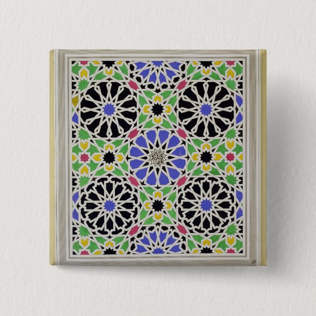 Mosaic pavement in the dressing room of the Sultan 15 Cm Square Badge (Front)