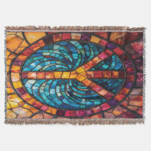 Mosaic Peace Sign Throw Blanket