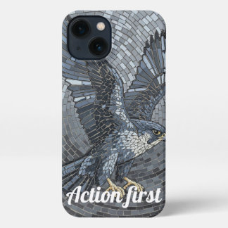 Mosaic Peregrine Falcon Action First Predator iPhone 13 Case