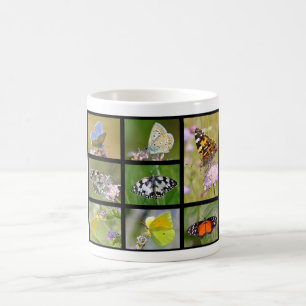 Mosaic photos of butterflies coffee mug