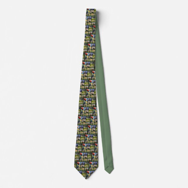 mosaic photos South American animals Tie (Front)