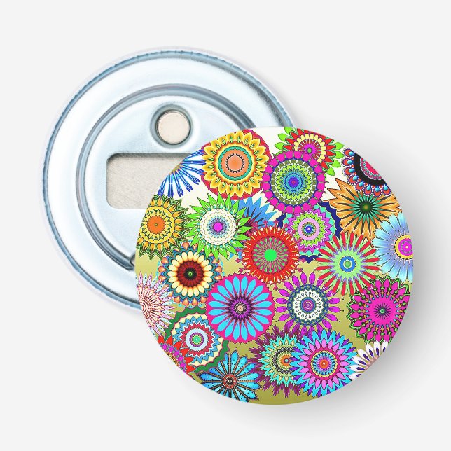 Mosaic Pinwheels Bottle Opener (Front)