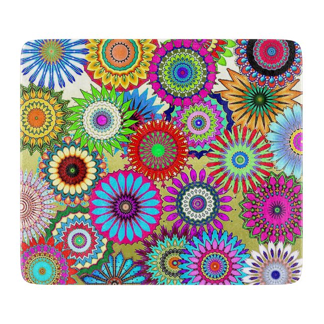 Mosaic Pinwheels Cutting Board (Front)