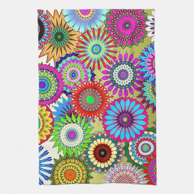 Mosaic Pinwheels Tea Towel (Vertical)