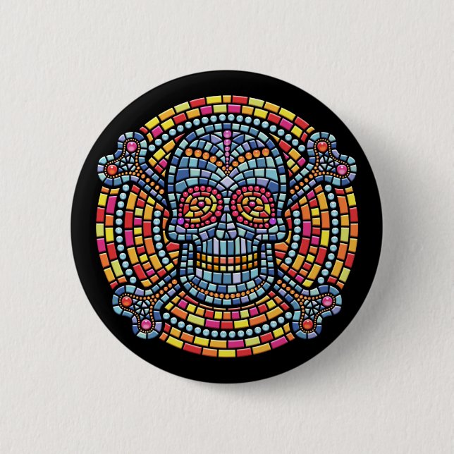 Mosaic Pirate-TIL 6 Cm Round Badge (Front)