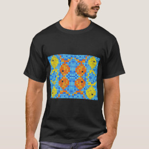 Mosaic Pixel Fish Pattern T-Shirt
