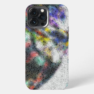 Mosaic, polished shards over stained misty coloure iPhone 13 pro max case
