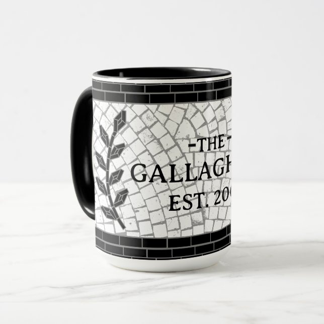 Mosaic Print Personalised Name Mug (Front Left)
