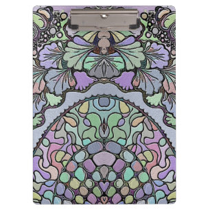 Mosaic purple pansy floral elegant Clipboard