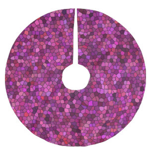 Mosaic Purple Pink  Brushed Polyester Tree Skirt
