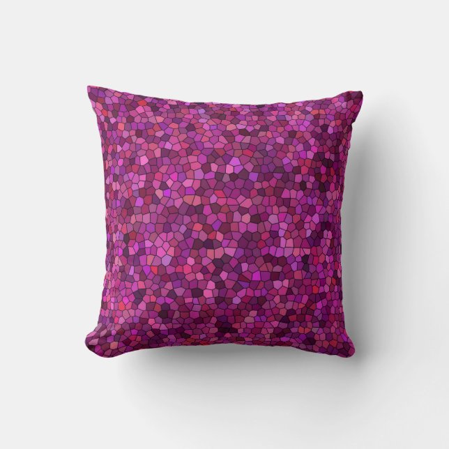 Mosaic Purple Pink  Cushion (Front)