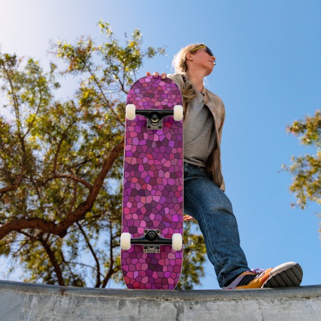 Mosaic Purple Pink  Skateboard (Outdoor 1)
