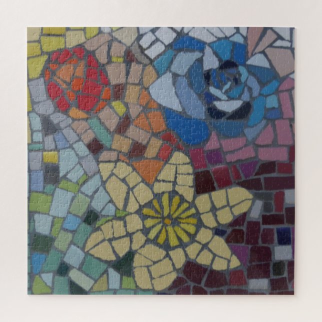 Mosaic Puzzle: Dutch Colourful Flowers Jigsaw Puzzle (Vertical)