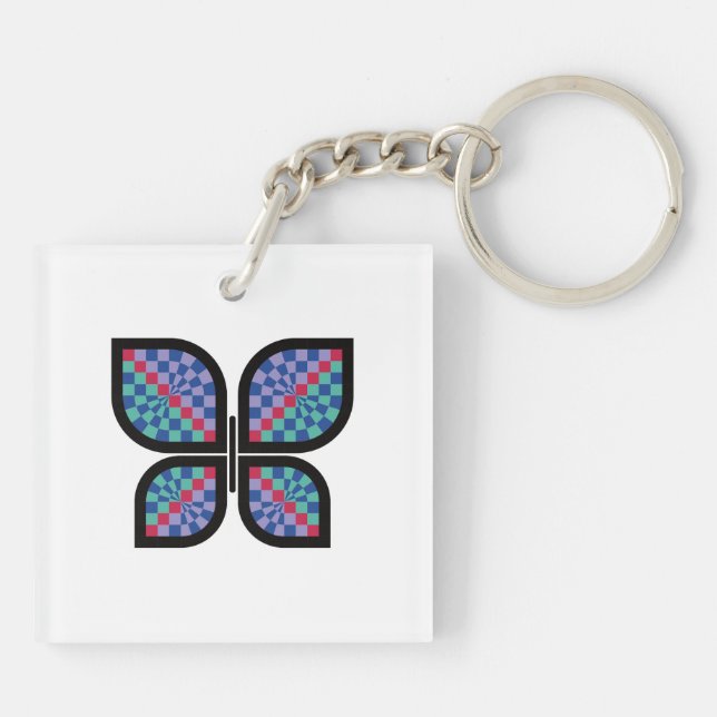 Mosaic Radiance Butterfly Key Ring (Back)
