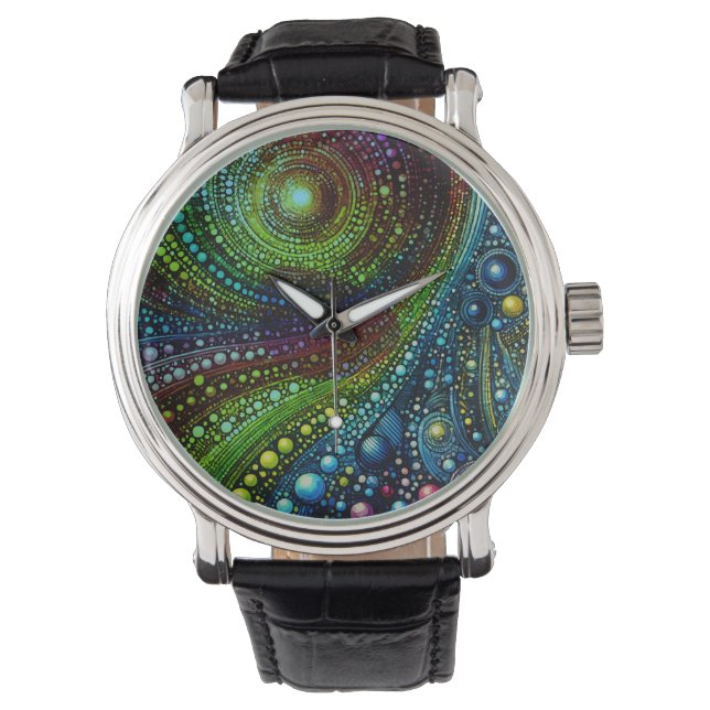 Mosaic Rainbow Abstract Art 1208 Watch (Front)