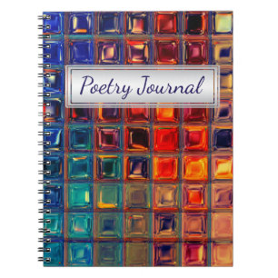 Mosaic Rainbow Bold Colourful Abstract Tile Notebook