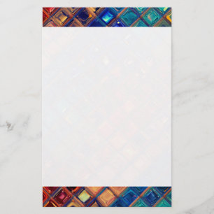 Mosaic Rainbow Bold Colourful Abstract Tile Stationery