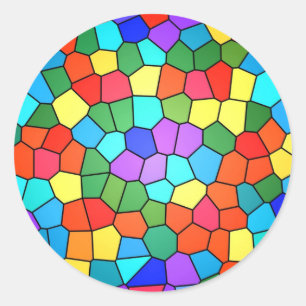 Mosaic Rainbow Classic Round Sticker