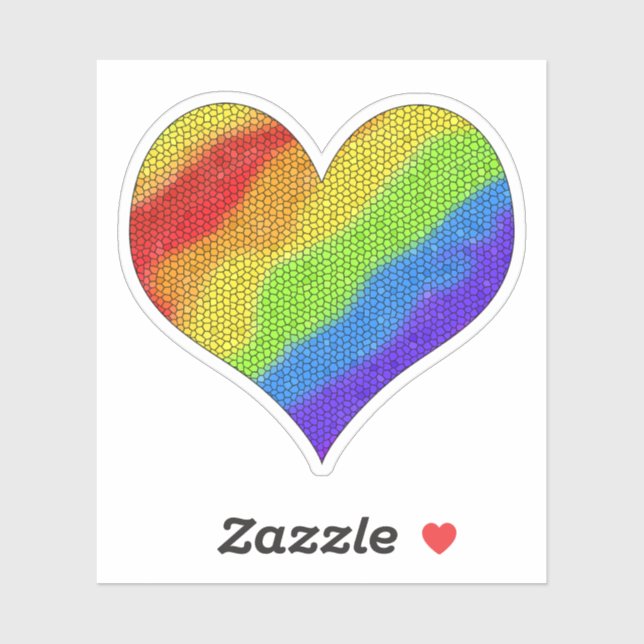 Mosaic Rainbow Heart - Multi-Coloured Sunshine (Sheet)