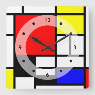 MOSAIC rectangles squares coloured I + your ideas Square Wall Clock