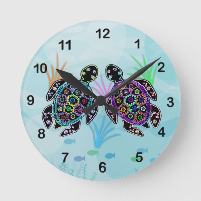 Mosaic Sea Turtle Clock (Front)