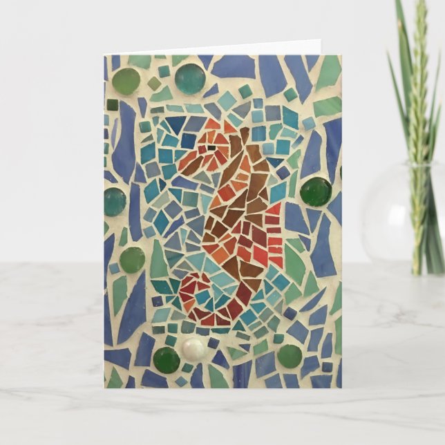 Mosaic Seahorse Card (Front)