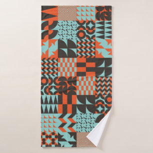 Mosaic seamless pattern design with various geomet bath towel