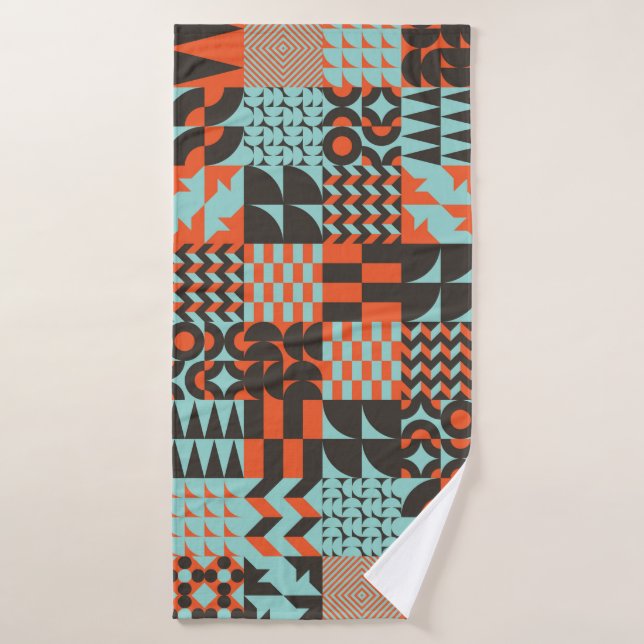 Mosaic seamless pattern design with various geomet bath towel (Bath Towel)