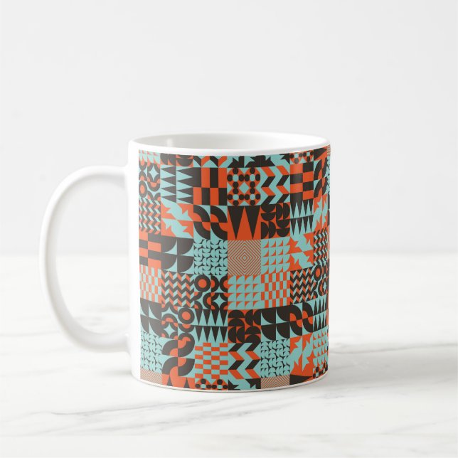 Mosaic seamless pattern design with various geomet coffee mug (Left)