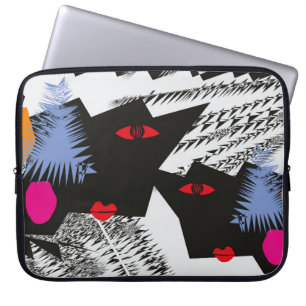 mosaic seamless texture with concentric rings cell laptop sleeve