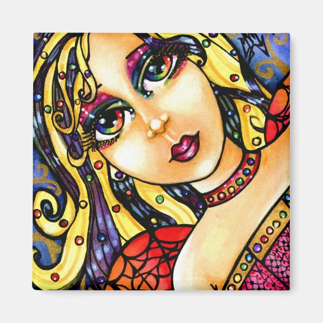 Mosaic Shine Pretty Rainbow Fairy Magnet (Front)