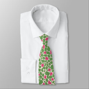 Mosaic small abstract pattern tiles green raspberr tie